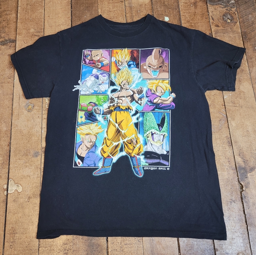 Dragon Ball: SS2 Goku Character Frame Collage Adult T-Shirt